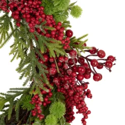 Red Berry And Frosted Pine Christmas Wreath, 28-Inch, Unlit -Noel Twinkle Shop northlight vm92764 3 26376.1667554479