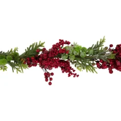 5' X 12" Red Berry And Frosted Pine Christmas Garland - Unlit -Noel Twinkle Shop northlight vm92776 4 25282.1668539446