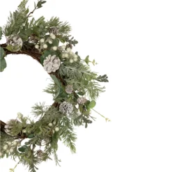 White Berry, Eucalyptus And Pinecone Christmas Wreath, 20-Inch, Unlit -Noel Twinkle Shop northlight vm92781 2 63492.1667554490