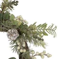 White Berry, Eucalyptus And Pinecone Christmas Wreath, 20-Inch, Unlit -Noel Twinkle Shop northlight vm92781 3 51846.1667554489