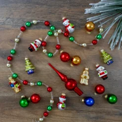 18ct Red And Green Beaded Garland With Christmas Ornaments 30" 14 18ct Red And Green Beaded Garland With Christmas Ornaments 30" -Noel Twinkle Shop northlight wy04152 6 72540.1669227076