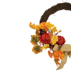 Fall Foliage With Mum Flowers Artificial Thanksgiving Twig Wreath, 20-Inch -Noel Twinkle Shop northlight x6540 gd 2new 41718.1667586589