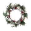 Snowflakes And Berries Winter Foliage Christmas Wreath, 24-Inch, Unlit -Noel Twinkle Shop northlight xh01776 1 63774.1667657599