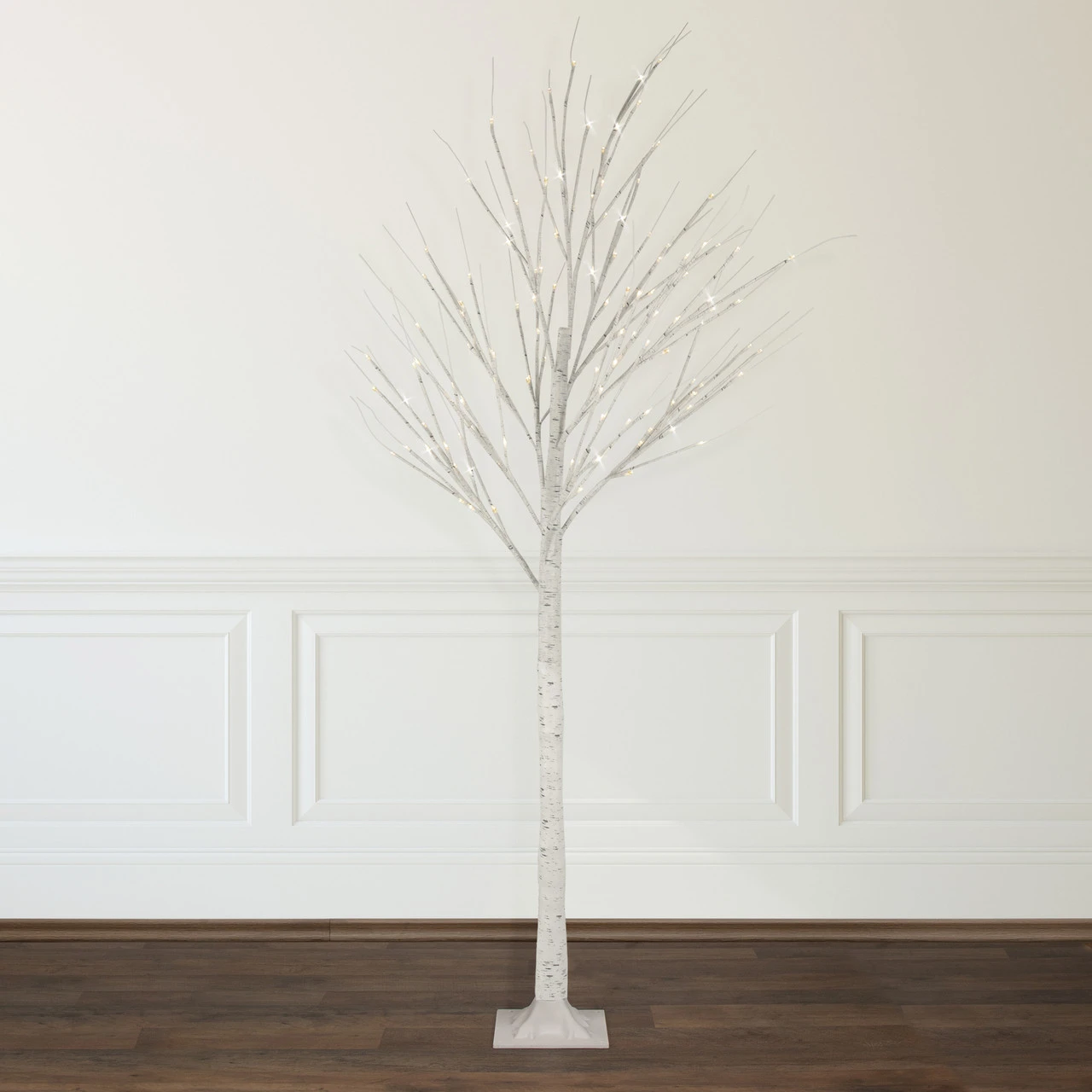 6' LED Lighted White Christmas Twig Tree - Warm White Lights 4 6' LED Lighted White Christmas Twig Tree - Warm White Lights - Image 2