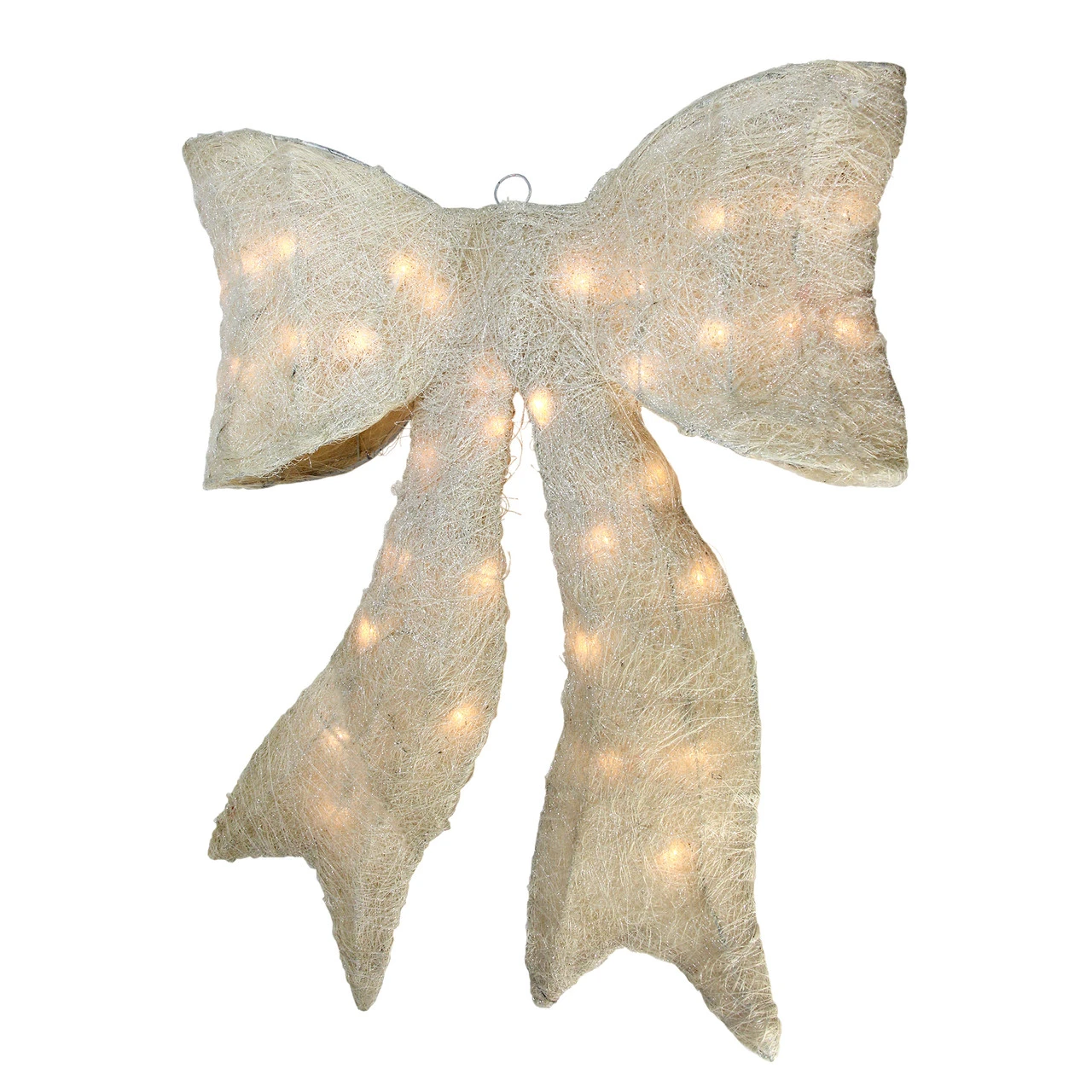 24" Sparkling Cream Lighted Bow Christmas Window Silhouette Decoration 3 24" Sparkling Cream Lighted Bow Christmas Window Silhouette Decoration