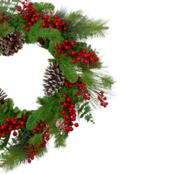 Holly Berries And Snowy Pinecones Artificial Christmas Wreath - 24-Inch, Unlit 7 Holly Berries And Snowy Pinecones Artificial Christmas Wreath - 24-Inch, Unlit -Noel Twinkle Shop northlight yk87869 1 41280.1667573265