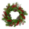Holly Berries And Snowy Pinecones Artificial Christmas Wreath - 24-Inch, Unlit -Noel Twinkle Shop northlight yk87869 22573.1667573264