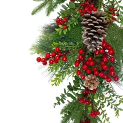 28" Berry Pine And Eucalyptus Artificial Teardrop Christmas Swag - Unlit 8 28" Berry Pine And Eucalyptus Artificial Teardrop Christmas Swag - Unlit -Noel Twinkle Shop northlight yk87871 2 sample 62620.1667573266