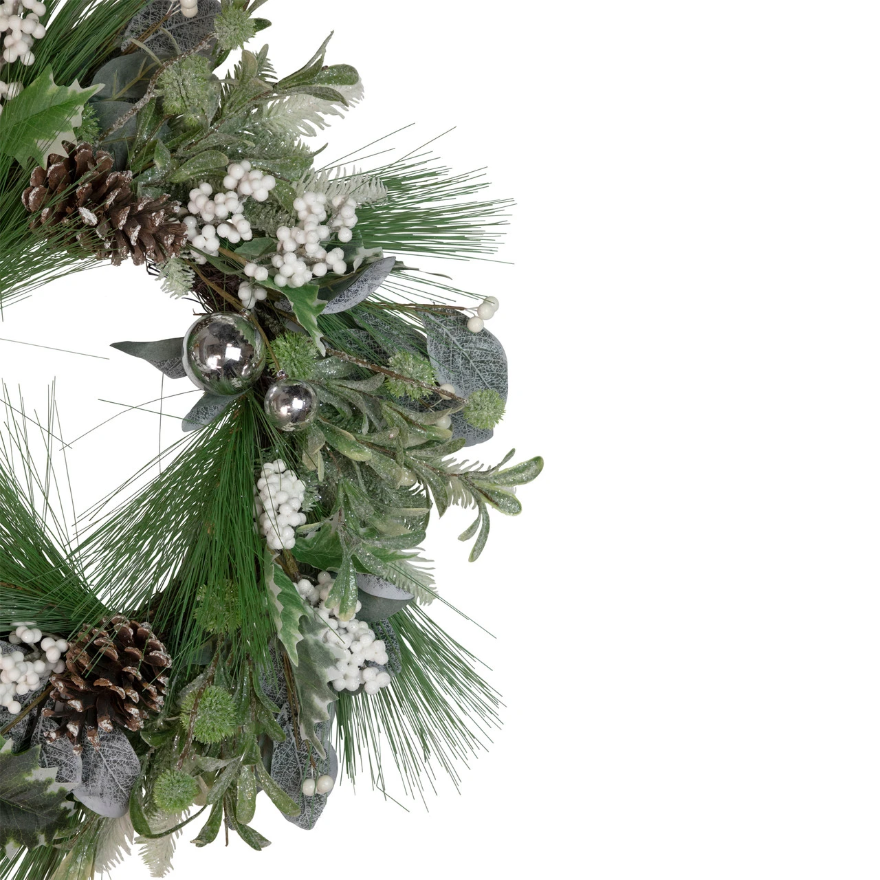 Artificial Christmas Wreath With Assorted Foliage And Berries, 24-Inch, Unlit 6 Artificial Christmas Wreath With Assorted Foliage And Berries, 24-Inch, Unlit - Image 4