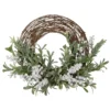 Artificial Christmas Twig Wreath With Frosted Foliage And Berries, 24-Inch, Unlit -Noel Twinkle Shop northlight yk93232 1 04944.1667530200