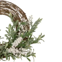 Artificial Christmas Twig Wreath With Frosted Foliage And Berries, 24-Inch, Unlit -Noel Twinkle Shop northlight yk93232 2 07842.1667530201