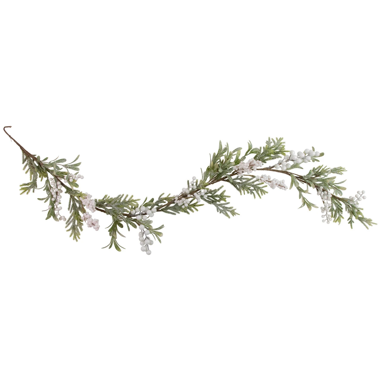 5' X 7" Artificial Christmas Garland With Frosted Foliage And Berries, Unlit 3 5' X 7" Artificial Christmas Garland With Frosted Foliage And Berries, Unlit