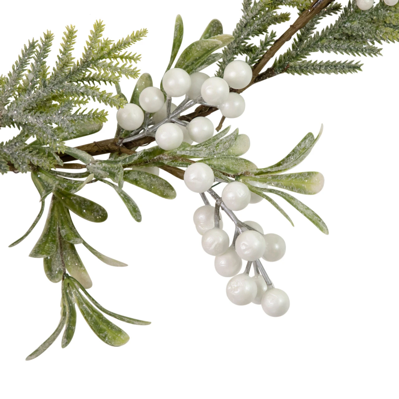 5' X 7" Artificial Christmas Garland With Frosted Foliage And Berries, Unlit 5 5' X 7" Artificial Christmas Garland With Frosted Foliage And Berries, Unlit - Image 3