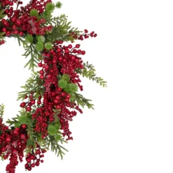 Artificial Frosted Red Berry And Pine Christmas Wreath, 28-Inch, Unlit -Noel Twinkle Shop northlight yk93235 2 49119.1667530207