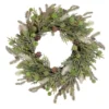 Artificial Christmas Wreath With Frosted Foliage And Pine Cones, 24-Inch, Unlit -Noel Twinkle Shop northlight yk93238 1update 42716.1667530208