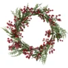 Frosted Red Berries With Leaves And Pine Artificial Christmas Wreath, 18-inch, Unlit -Noel Twinkle Shop northlight yk93252 1 87005.1678118185
