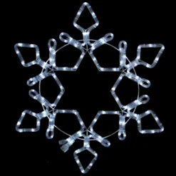 24" White Commercial Size LED Rope Light Snowflake Christmas Decoration
