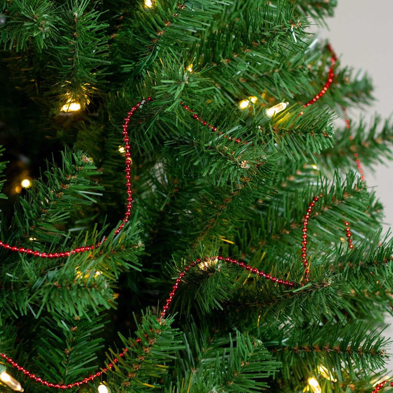 66' X 0.15" Red Beaded Artificial Christmas Garland - Unlit 5 66' X 0.15" Red Beaded Artificial Christmas Garland - Unlit - Image 3