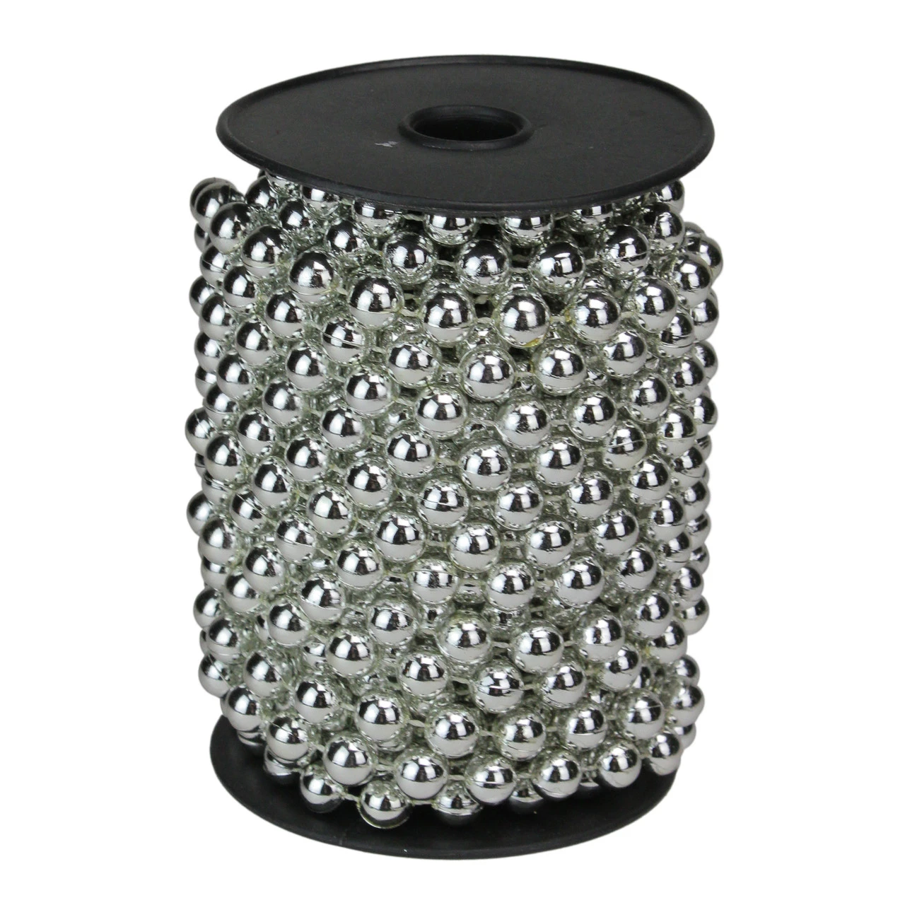 33' Shiny Silver Round Beaded Christmas Garland - Unlit 4 33' Shiny Silver Round Beaded Christmas Garland - Unlit - Image 2