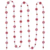9' Red And White Peppermint Candy Beaded Christmas Garland, Unlit