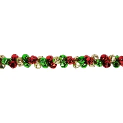5' Green, Gold And Red Jingle Bell Christmas Garland, Unlit 16 5' Green, Gold And Red Jingle Bell Christmas Garland, Unlit -Noel Twinkle Shop northlight ys28302 04 06089.1686600977
