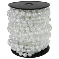 33' X .5"Clear Iridescent Beaded Artificial Christmas Garland, Unlit