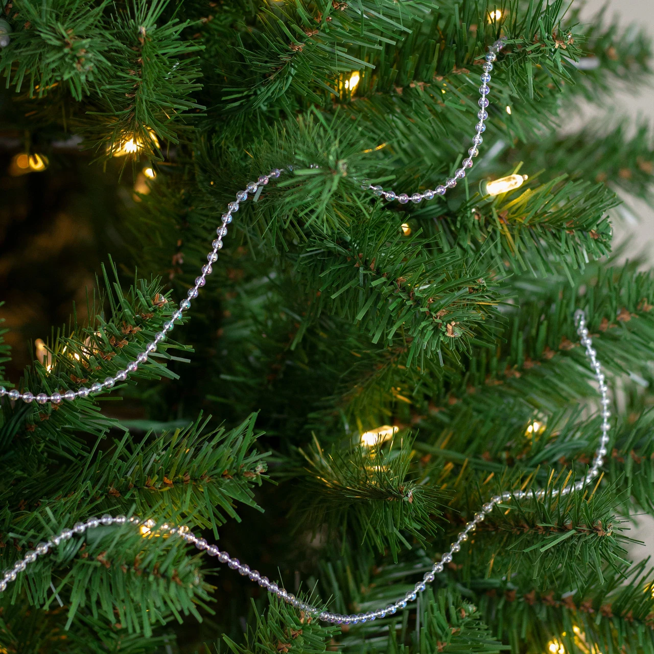 100' X 0.25" Clear Iridescent Beaded Artificial Christmas Garland, Unlit 5 100' X 0.25" Clear Iridescent Beaded Artificial Christmas Garland, Unlit - Image 3