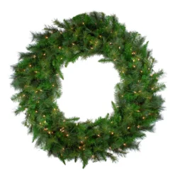 Pre-Lit Canyon Pine Artificial Christmas Wreath - 60-Inch, Clear Lights