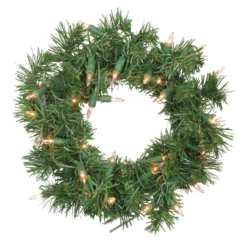 Pre-Lit Deluxe Windsor Pine Artificial Christmas Wreath - 10-Inch, Clear Lights