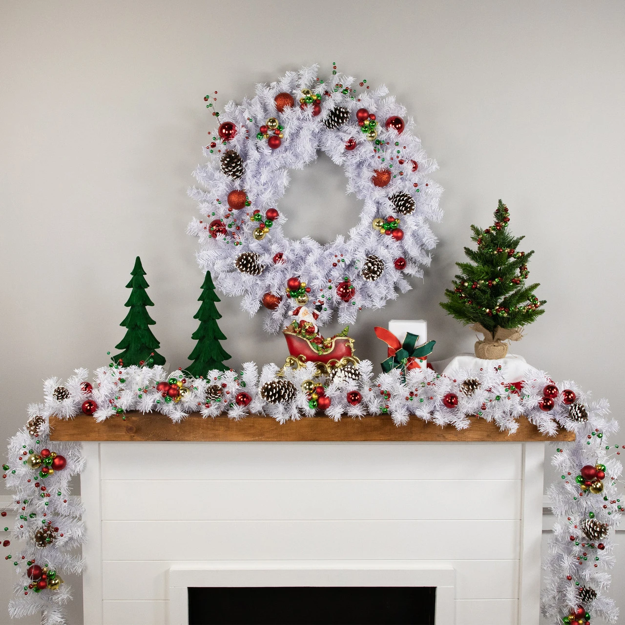 24" White Crystal Spruce Artificial Christmas Wreath - Unlit 4 24" White Crystal Spruce Artificial Christmas Wreath - Unlit - Image 2
