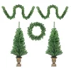 5-Piece Pre-Lit Artificial Winter Spruce Christmas Trees, Wreath And Garland Set - Clear Lights -Noel Twinkle Shop northlight z16017 mainnew 58064.1670420005