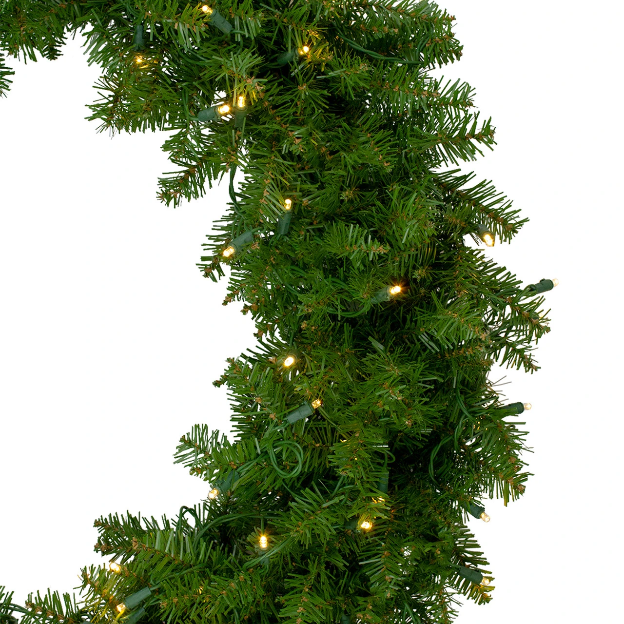 Lighted Northern Pine Artificial Christmas Wreath - 36 Inch, Warm Clear LED Lights 4 Lighted Northern Pine Artificial Christmas Wreath - 36 Inch, Warm Clear LED Lights - Image 2