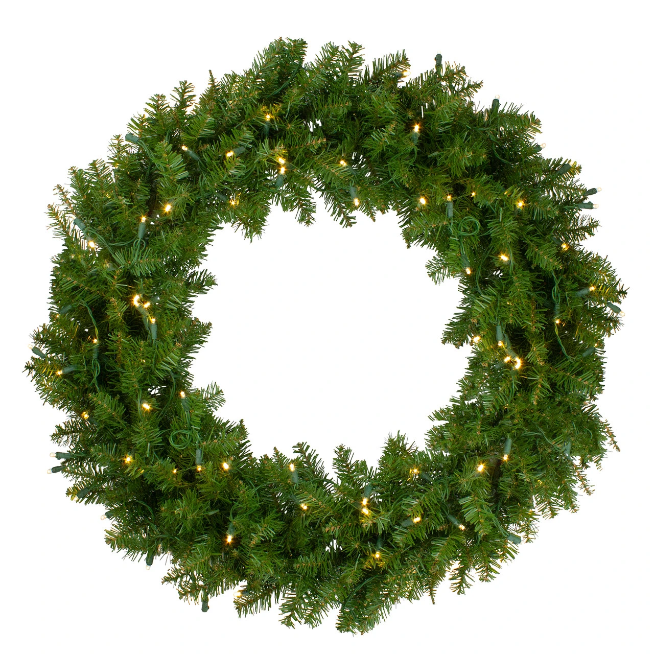 Lighted Northern Pine Artificial Christmas Wreath - 36 Inch, Warm Clear LED Lights 3 Lighted Northern Pine Artificial Christmas Wreath - 36 Inch, Warm Clear LED Lights