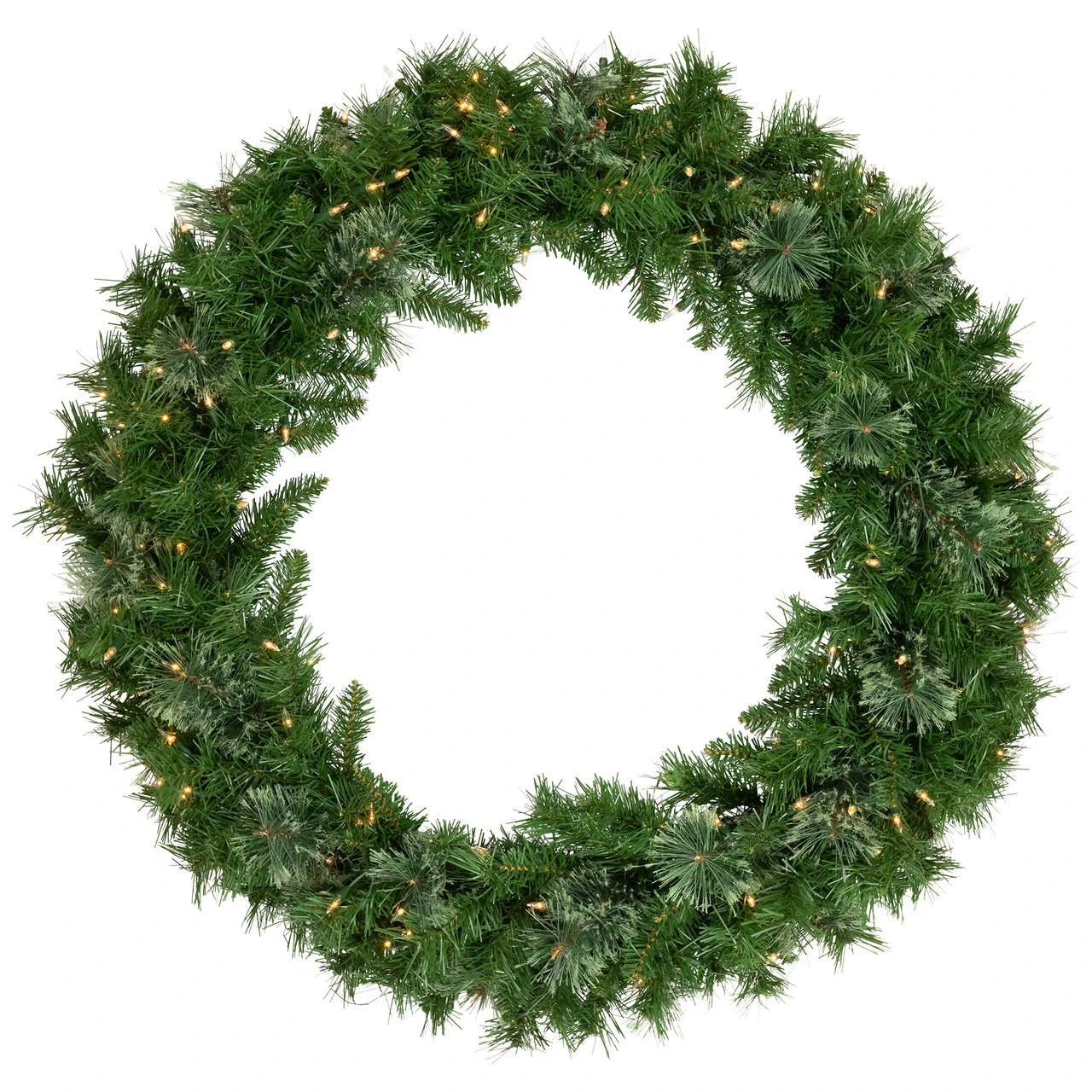 Pre-Lit Mixed Cashmere Pine Artificial Christmas Wreath - 36-Inch, Clear Lights 3 Pre-Lit Mixed Cashmere Pine Artificial Christmas Wreath - 36-Inch, Clear Lights