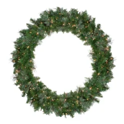 Pre-Lit Mixed Cashmere Pine Artificial Christmas Wreath - 48-Inch, Clear Lights