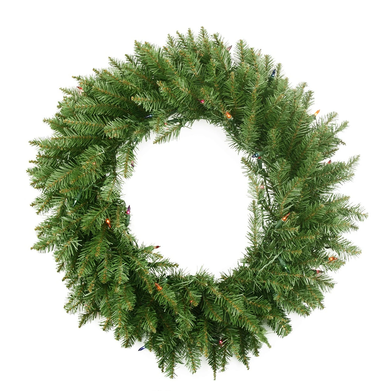 Pre-Lit Northern Pine Artificial Christmas Wreath - 24-Inch, Multi Color Lights 5 Pre-Lit Northern Pine Artificial Christmas Wreath - 24-Inch, Multi Color Lights - Image 3
