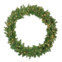 Pre-Lit Northern Pine Artificial Christmas Wreath - 36-Inch, Clear Lights