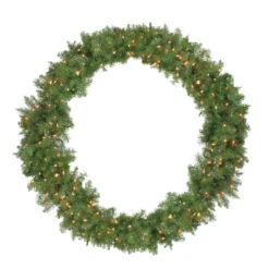 Pre-Lit Northern Pine Artificial Christmas Wreath - 48-Inch, Clear Lights
