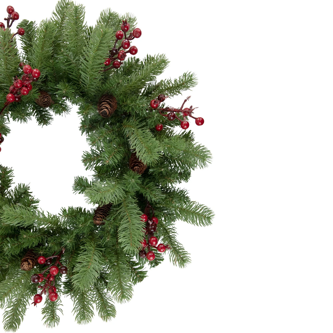 Noble Fir With Berries Artificial Christmas Wreath - 24-Inch, Unlit 6 Noble Fir With Berries Artificial Christmas Wreath - 24-Inch, Unlit - Image 4