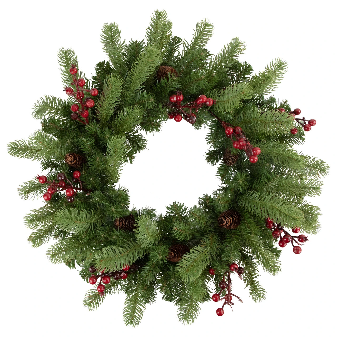 Noble Fir With Berries Artificial Christmas Wreath - 24-Inch, Unlit 4 Noble Fir With Berries Artificial Christmas Wreath - 24-Inch, Unlit - Image 2