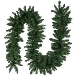 50' X 12" Pre-Lit Commercial Buffalo Fir Christmas Garland- Warm White LED Lights