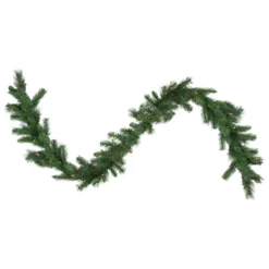 9' X 12" Green Pre-Lit Beaver Pine Artificial Christmas Garland, Clear Lights