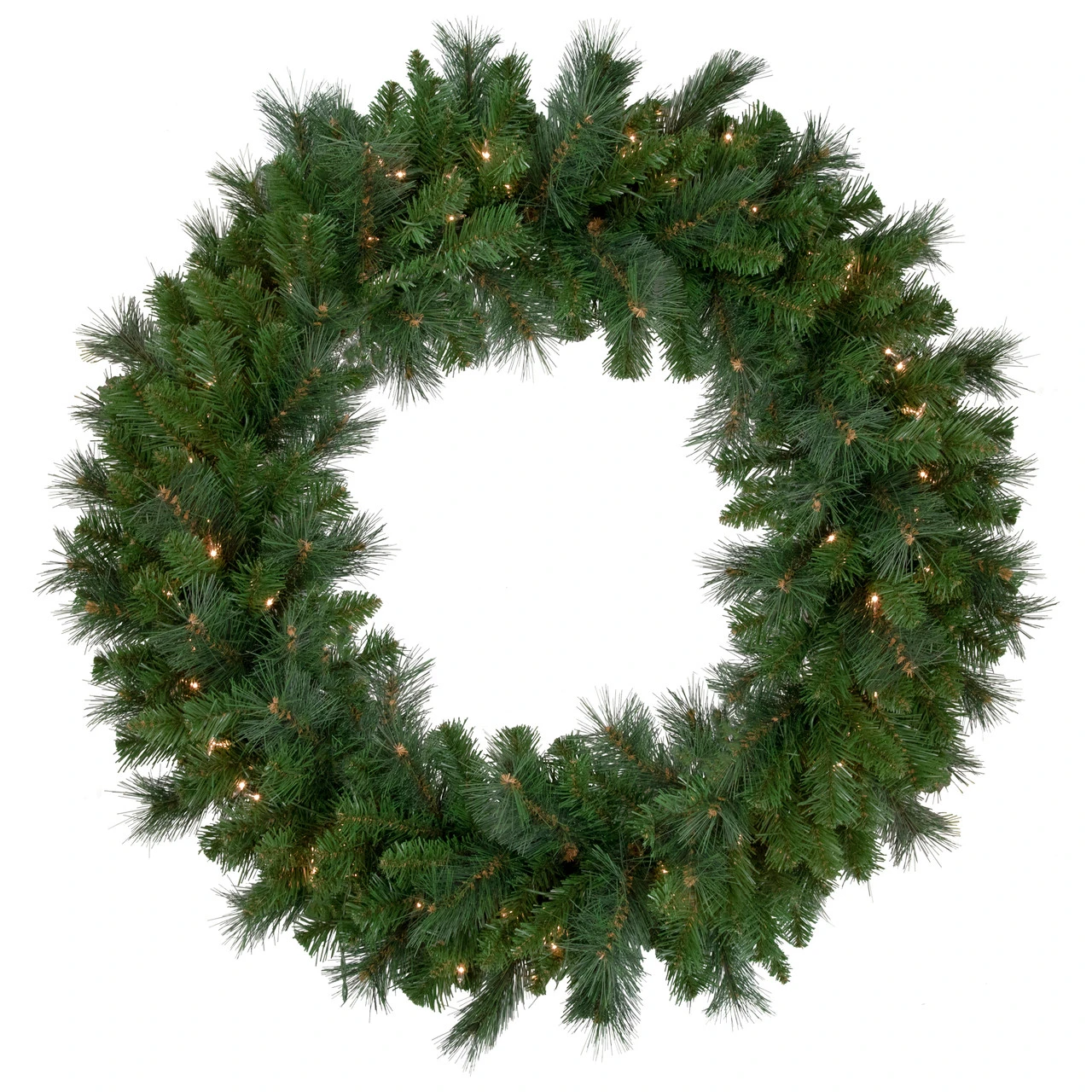 Mixed Beaver Pine Artificial Christmas Wreath, 36-Inch, Clear Lights 3 Mixed Beaver Pine Artificial Christmas Wreath, 36-Inch, Clear Lights