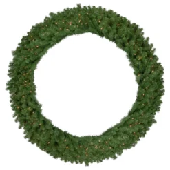 Pre-Lit Deluxe Dorchester Pine Artificial Christmas Wreath, 60-Inch, Clear Lights