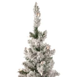 4' Pre-Lit Flocked Pine Slim Artificial Christmas Tree, Clear Lights 10 4' Pre-Lit Flocked Pine Slim Artificial Christmas Tree, Clear Lights -Noel Twinkle Shop northlight z92855 3 88888.1667569729