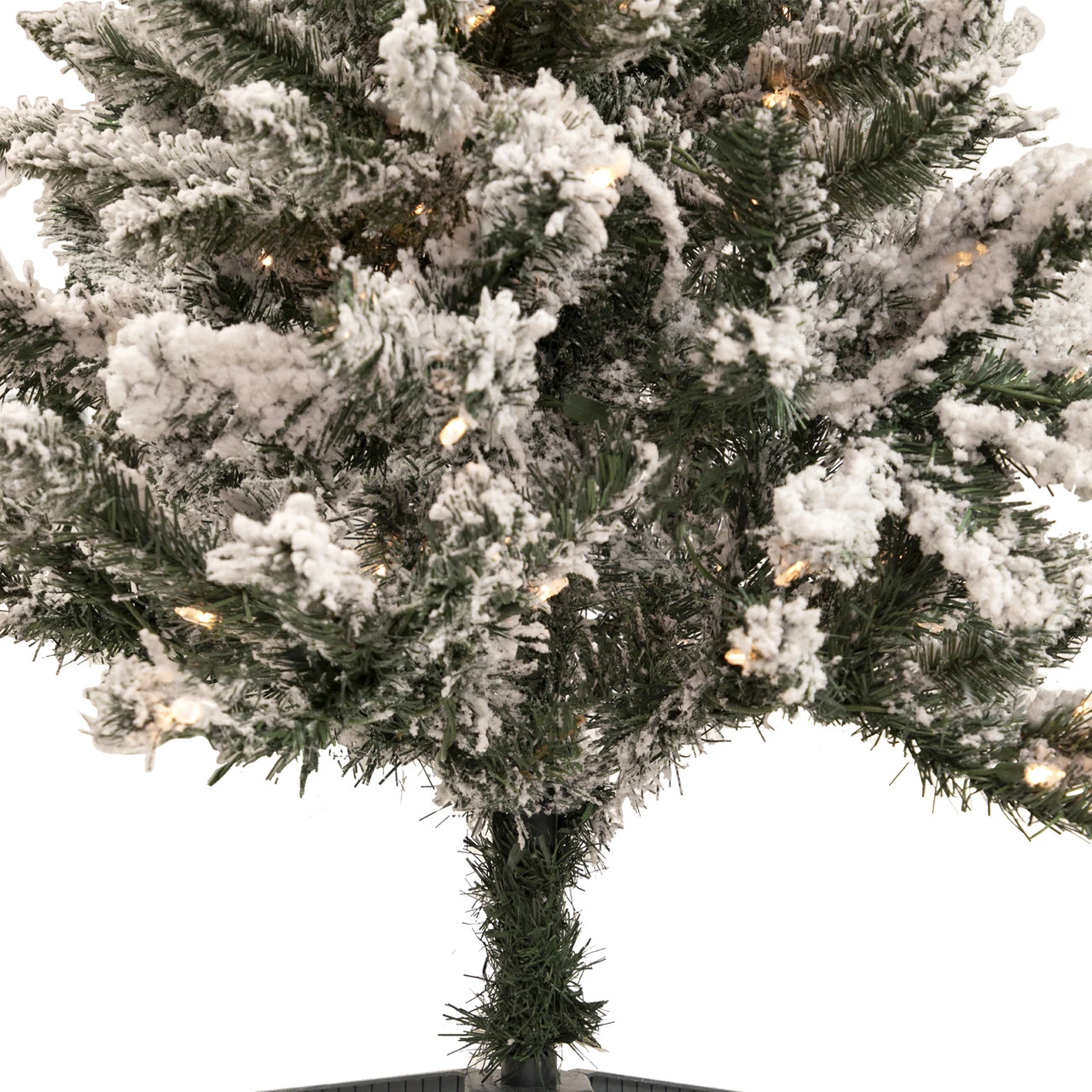 4' Pre-Lit Flocked Pine Slim Artificial Christmas Tree, Clear Lights 6 4' Pre-Lit Flocked Pine Slim Artificial Christmas Tree, Clear Lights - Image 4