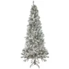 6' Pre-Lit Slim Flocked Pine Artificial Christmas Tree, Clear Lights -Noel Twinkle Shop northlight z92856 1 71951.1667490914