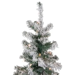 6' Pre-Lit Slim Flocked Pine Artificial Christmas Tree, Clear Lights 11 6' Pre-Lit Slim Flocked Pine Artificial Christmas Tree, Clear Lights -Noel Twinkle Shop northlight z92856 3 24640.1667490914