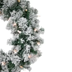Pre-Lit Flocked Snow White Artificial Christmas Wreath, 24-Inch, Clear Lights 7 Pre-Lit Flocked Snow White Artificial Christmas Wreath, 24-Inch, Clear Lights -Noel Twinkle Shop northlight z92859 2 86969.1667028505