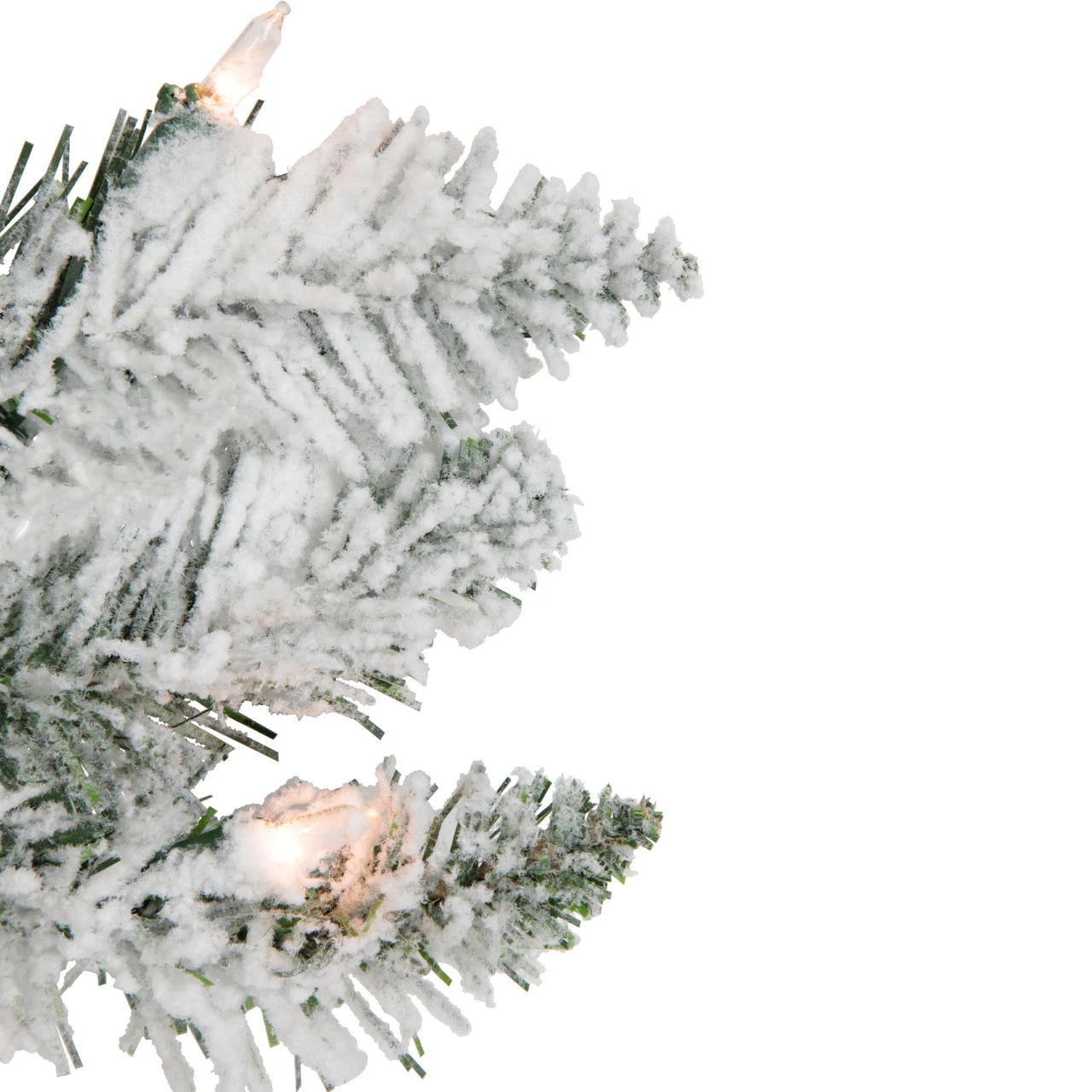 Pre-Lit Flocked Snow White Artificial Christmas Wreath, 36-Inch, Clear Lights 5 Pre-Lit Flocked Snow White Artificial Christmas Wreath, 36-Inch, Clear Lights - Image 3